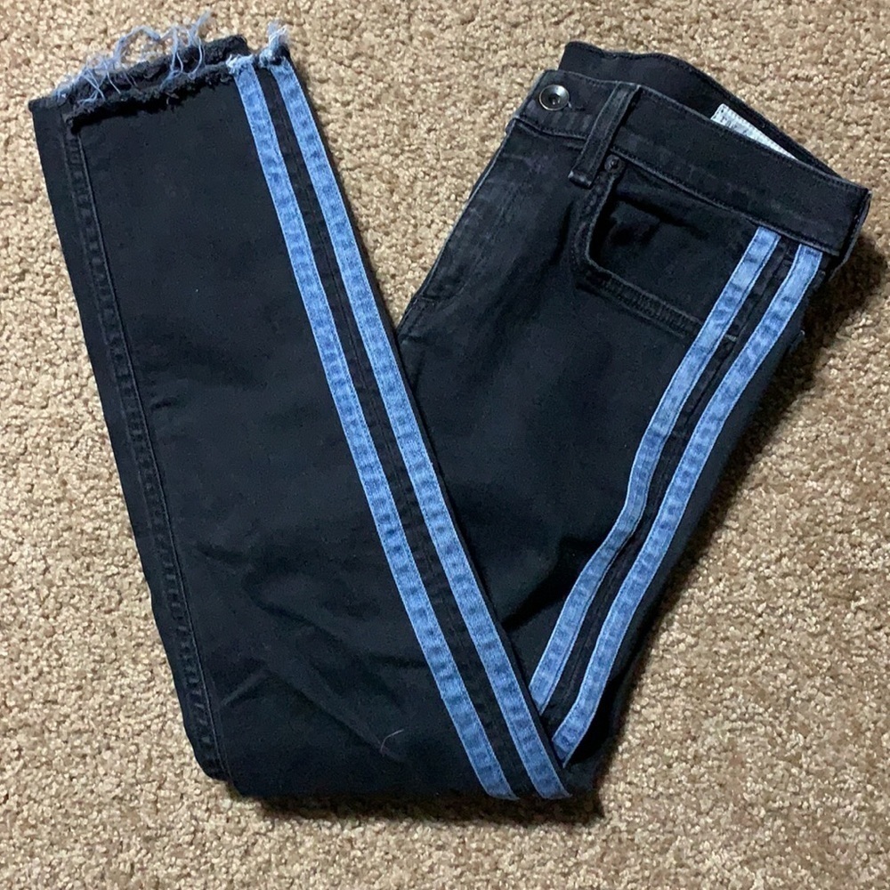Rag and Bone striped legs jeans Size 24, very good condition, bare hem - Picture 2 of 10